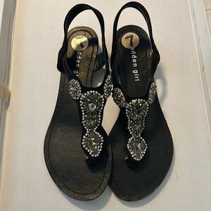Madden girl Black and jeweled sandals.